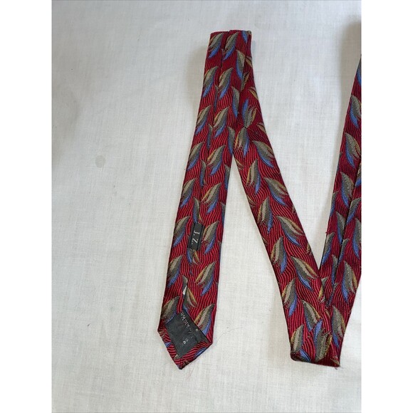 Levy’s Dress Tie Men’s Size 58” Red Floral 100% Silk Designer - Picture 6 of 12